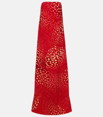 Dries Van Noten Printed strapless maxi dress