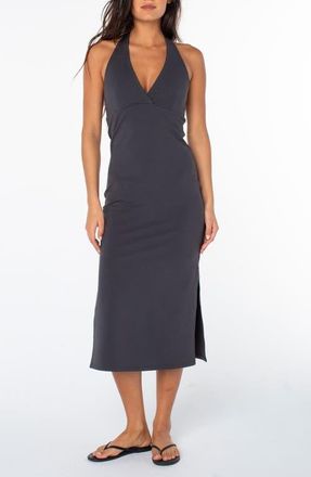 Roxy South Shore Stretch Cotton Midi Dress in Phantom at Nordstrom, Size Medium