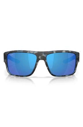 Costa Taxman 59mm Polarized Rectangular Sunglasses in Deep Water Camo /Blue 580G at Nordstrom