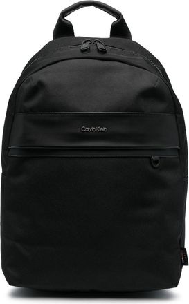 Calvin Klein logo-plaque detail backpack - men - Polyurethane/Polyester - OS - Black