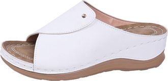 Generic 2026 Orthopedic Sandals for Women Arch Support Leather Slipper Fashion Casual Platform Comfortable Slides (White, 6)