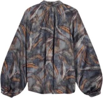 Summum Convertible Officer Collar Blouse - Dames - Blouses - Grijs - 2XS - Overhemden