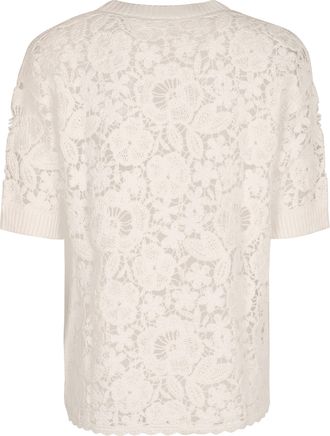 P.A.R.O.S.H. Womens Lace Blouse - White Cotton - Size Small