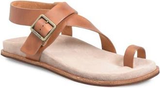 Kork-ease Anya Toe Loop Sandal in Dark Tan Leather at Nordstrom, Size 10