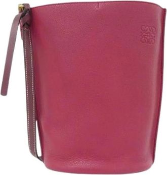 Loewe Pre-owned Bucket Bags, female, Red, Size: ONE SIZE Pre-owned Leather Bucket Bag