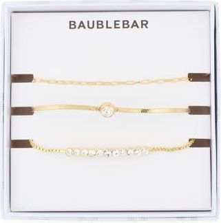 BaubleBar Set of 3 Better Together Bracelets in Gold at Nordstrom Rack