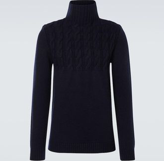Maison Margiela Cable-knit wool turtleneck sweater