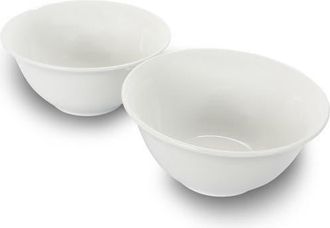 Gibson Home 2 Piece 7.5 Inch Ceramic All-Purpose Round Bowl Set in White at Nordstrom