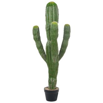 Beliani Beliani - Planta Artificial En Maceta Para Interior Decoraci&oacute;n De Pl&aacute;stico 115 Cm Con Maceta Negra Marocco Cereus