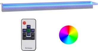 vidaXL Sfioratore a Cascata con LED RGB Acciaio Inox 108 cm vidaXL