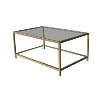 Dmora Mesa de centro de metal dorado 90x60x40h cm