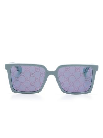 Gucci rectangle-frame sunglasses - Blue
