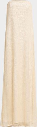 TWP Carolyns Embellished Strapless Gown