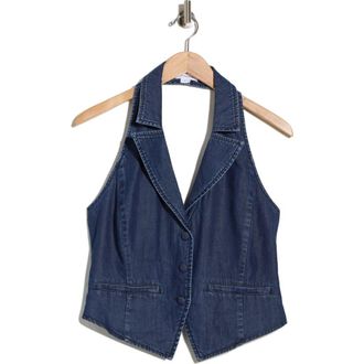 Good American Denim Halter Vest in Indigo1187 at Nordstrom Rack, Size X-Large