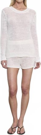 Enza Costa Linen Open Knit Short In White