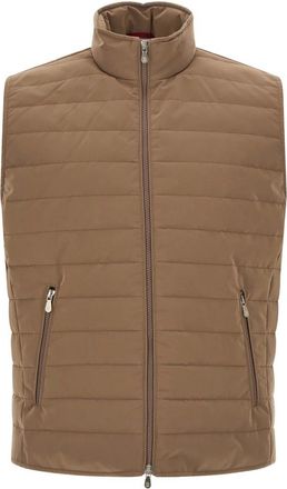 Brunello Cucinelli Waistcoats, male, Beige, XL, Quilted Down Vest