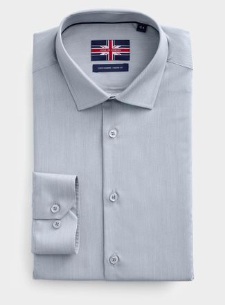 Soul of London Mens Solid stretch twill shirt Modern fit