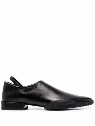 Marine Serre crescent moon-print flat shoes - men - Leather/Rubber/Leather - 42 - Black