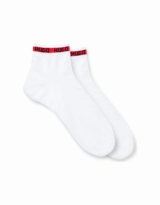HUGO BOSS Mens 2 Pack of Logo Tape Socks - White - Size: 6/5.5/7/6.5/7.5/8