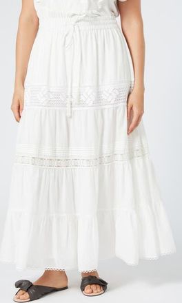 Marina Rinaldi Alarico Tiered Maxi Skirt in Ivory at Nordstrom, Size 14W