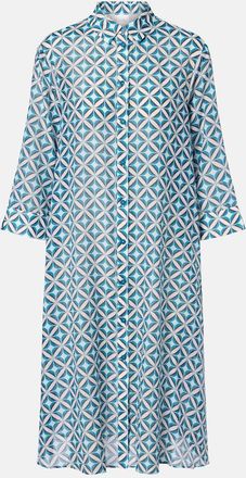 Max Mara Steppa printed cotton and silk midi dress