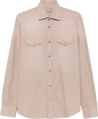 Sartorio Napoli Sh 445923 007 Shirt - Heren - Casual Overhemden - Beige - M - Leer - Overhemden
