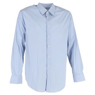 Armani Giorgio Armani overhemd met lange mouwen en ruitprint in blauw katoen