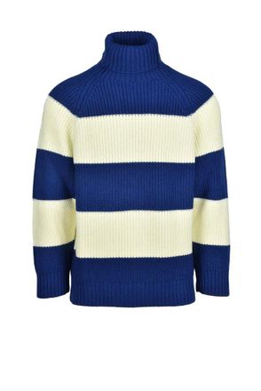 Sunnei High Neck Sweater Virgin Wool - Blue/Yellow