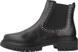 Stonefly Rhea 7 ZIP NAP Studs - Dames - Chelseaboots - Zwart - 39 EU - Leer - Schoenen