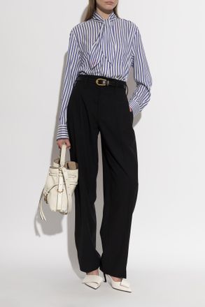 Givenchy Silk Striped Shirt, Womens, Purple