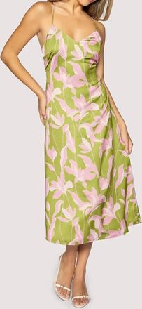 Lost + Wander Floral Midi Dress In Green