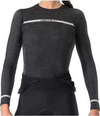 Castelli Merino Seamless Baselayer Merinounterwäsche für Damen | schwarz/grau