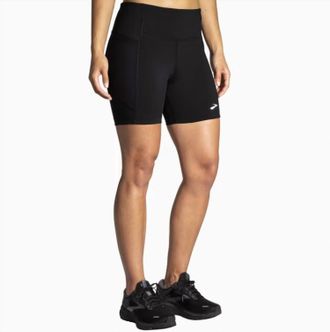 Brooks Womens Moment 5 Short Tight In Black