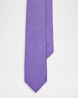 Ralph Lauren Purple Label Men & apos;s Mulberry Silk Polka Dot Jacquard Tie