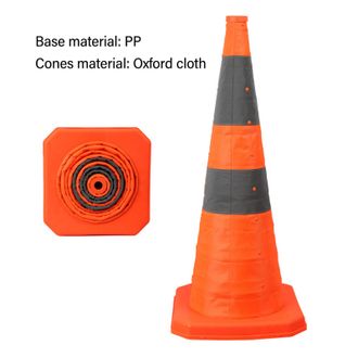 OEM Cono De Seguridad Vial Cspar De 70 Cm, 2 Piezas, Con Elemento Reflectante, Almacenable Y Duradero