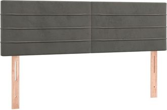 vidaXL Cabecero Con Led De Terciopelo Gris Oscuro 144x5x78/88 Cm Vidaxl