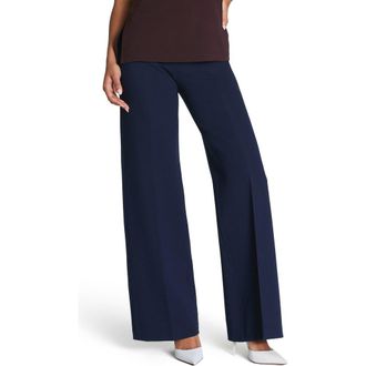 Spanx SPANXsupersmooth PerfectFit Ponte Wide Leg Pants in Timeless Navy at Nordstrom, Size X-Small