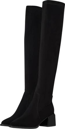 Cesare Gaspari Schoenen, Dames, Zwart, 38 EU, Su&egrave;de, Suede Chic Over-the-Knee Laarzen
