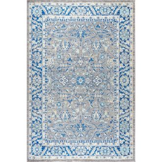 Jonathan Y Designs Modern Persian Boho Vintage Area Rug in Gray/navy at Nordstrom, Size 5Ft 0In X 8Ft 0In