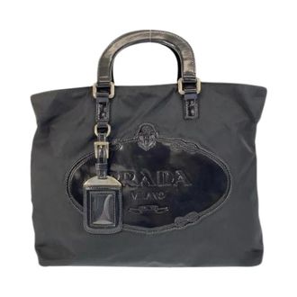 Prada Pre-owned Tote Bags, female, Black, Size: ONE SIZE Pre-owned Nylon Tote