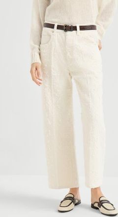Brunello Cucinelli Contemporary Square trousers in Ivory at Nordstrom, Size 38 It
