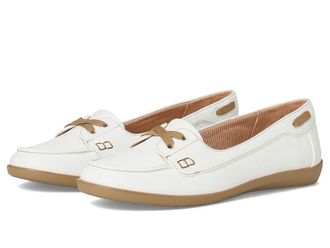 Life Stride Nautical Womens Flat Shoes White Faux Leather : 8.5 M (B), EVA/Leather/Rubber
