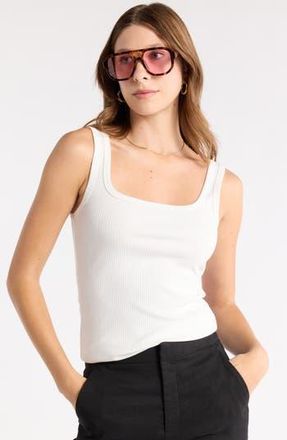 Melrose and Market Rib Tank Top in White Blanc at Nordstrom Rack, Size Xx-Large