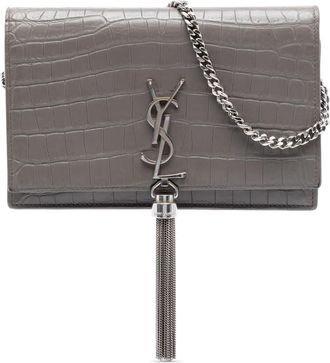 Saint Laurent Pre-owned Saint Laurent Croc Embossed Leather Monogram Kate Tassel Wallet on Chain Ladies D7Z1FMFESGY61ZYW
