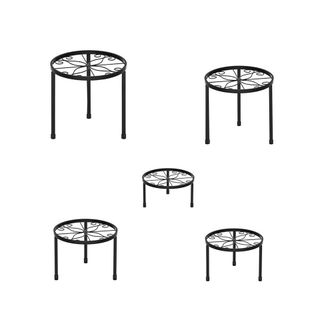 OEM Juego De 5 Soportes Met&aacute;licos Para Plantas, Aptos Para Uso En Interiores Y Exteriores. Soportes De Hierro Inoxidable Para Macetas, Ideales Para El Hog