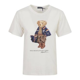 Ralph Lauren Tops, Dames, Wit, XS, Katoen, Polo Bear Jersey T-Shirt