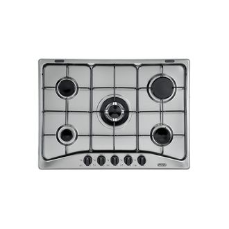DeLonghi Placa De Gas Empotrada De Longhi Yaf57asv De 5 Quemadores, Color Negro Y Plateado