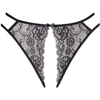 Lascana Womens Lace Open Brief in Black at Nordstrom, Size 6