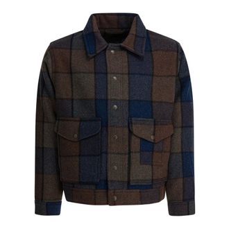 Filson Light Jackets, male, Multicolor, Size: S Blue Wool Jacket Aw25