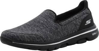 Skechers Womens GO Walk 5 Slip On Trainers, Black Textile Trim, 3.5 UK Wide